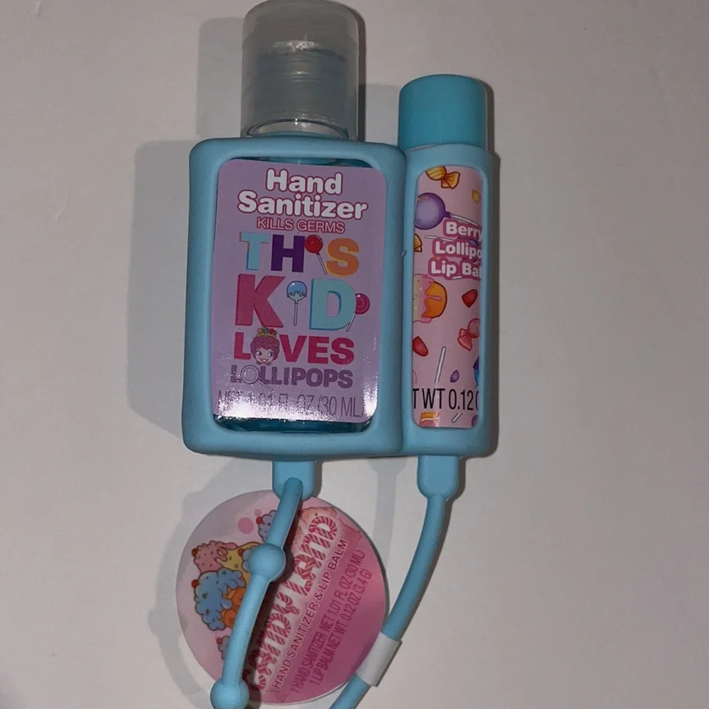 5 Candyland case with hand sanitizer and lip balm